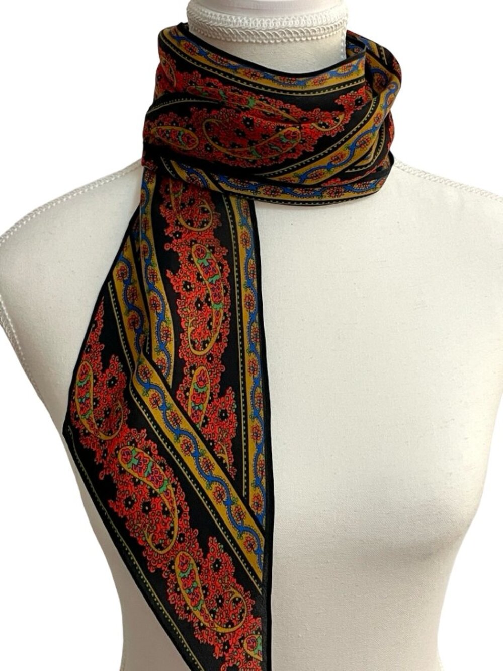 Careta Vintage Japanese Silk Paisley Scarf Made in Japan 🇯🇵